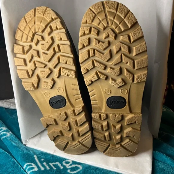 J Crew Womens Snow Boots Black Yellow Gray Plaid Shearling Lining Classic Size 9 - Picture 9 of 11